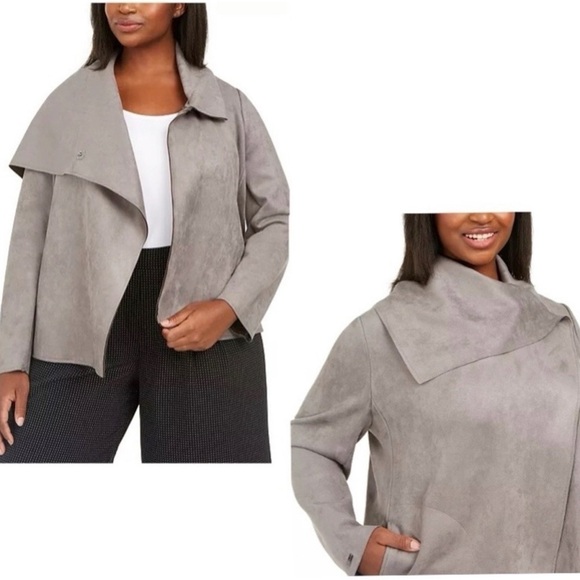 Anne Klein • Plus Size Asymmetrical Wrap Jacket - Picture 1 of 12